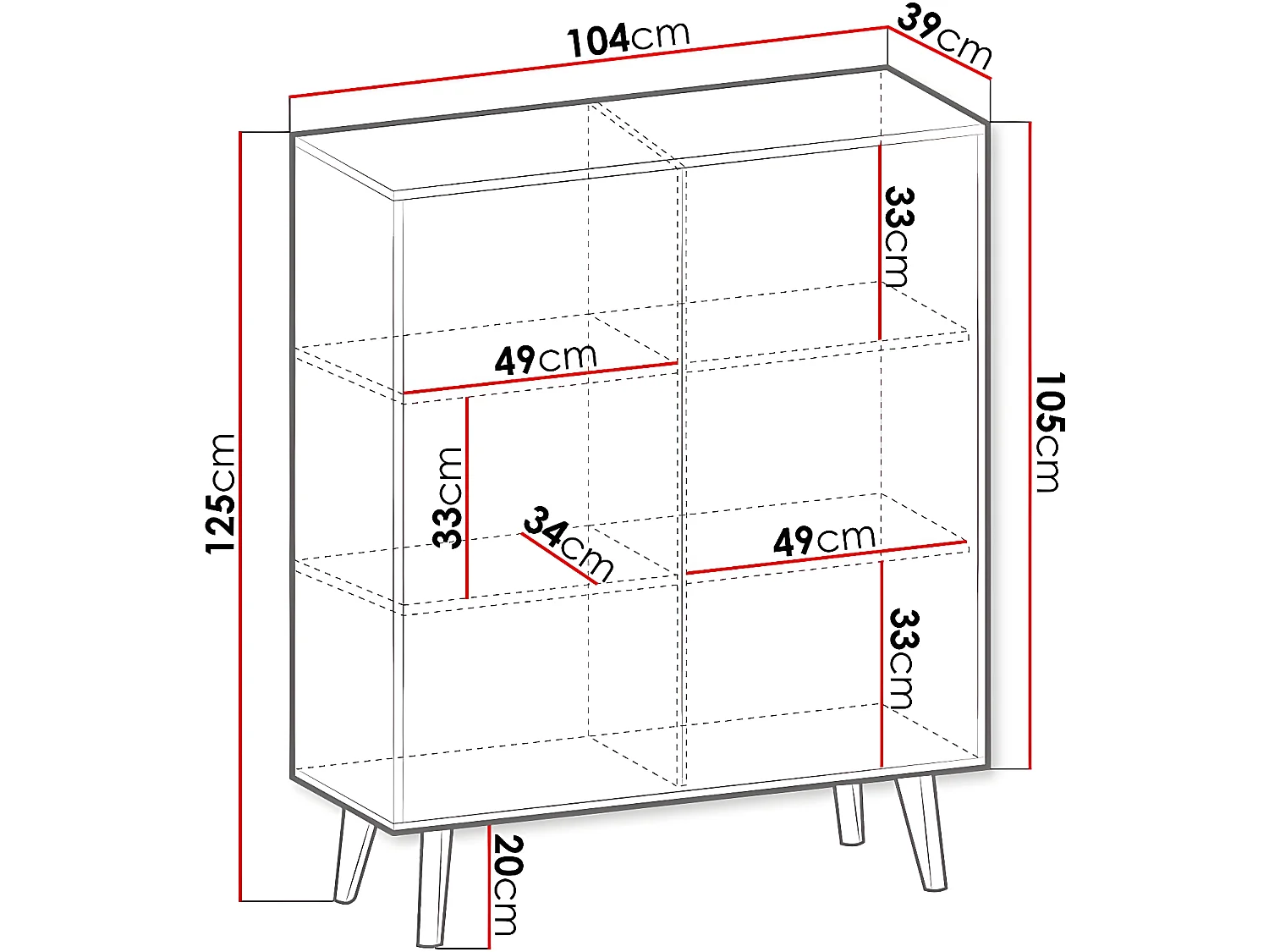 Commode en bois "Silas" Noir/Chêne artisanal - 2 portes