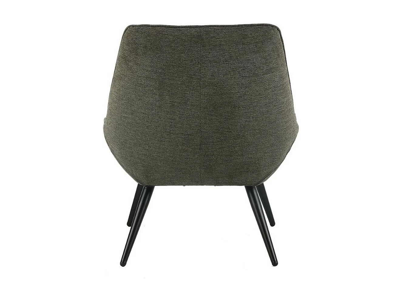 Fauteuil design en tissu vert olive avec pieds en métal noir Charlie