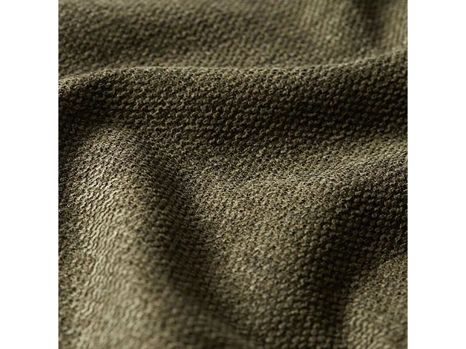 Fauteuil design en tissu vert olive avec pieds en métal noir Charlie