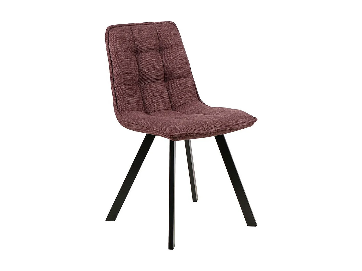 Chaise design en tissu chiné avec pieds en métal noir Louise