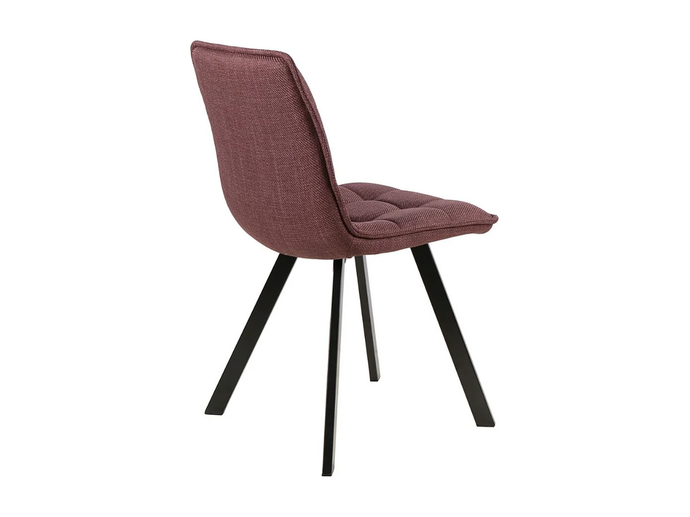 Chaise design en tissu chiné avec pieds en métal noir Louise