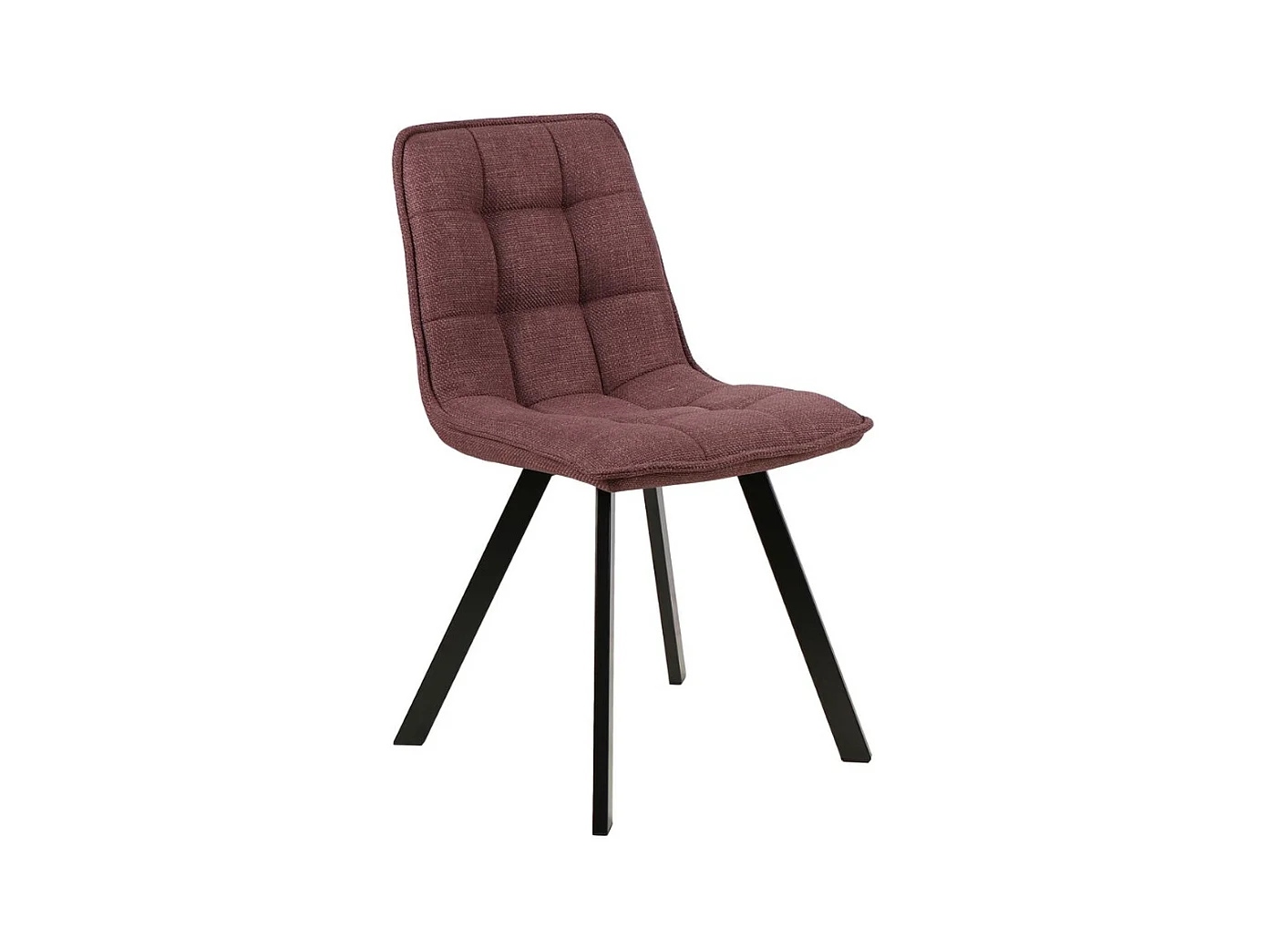 Chaise design en tissu chiné avec pieds en métal noir Louise