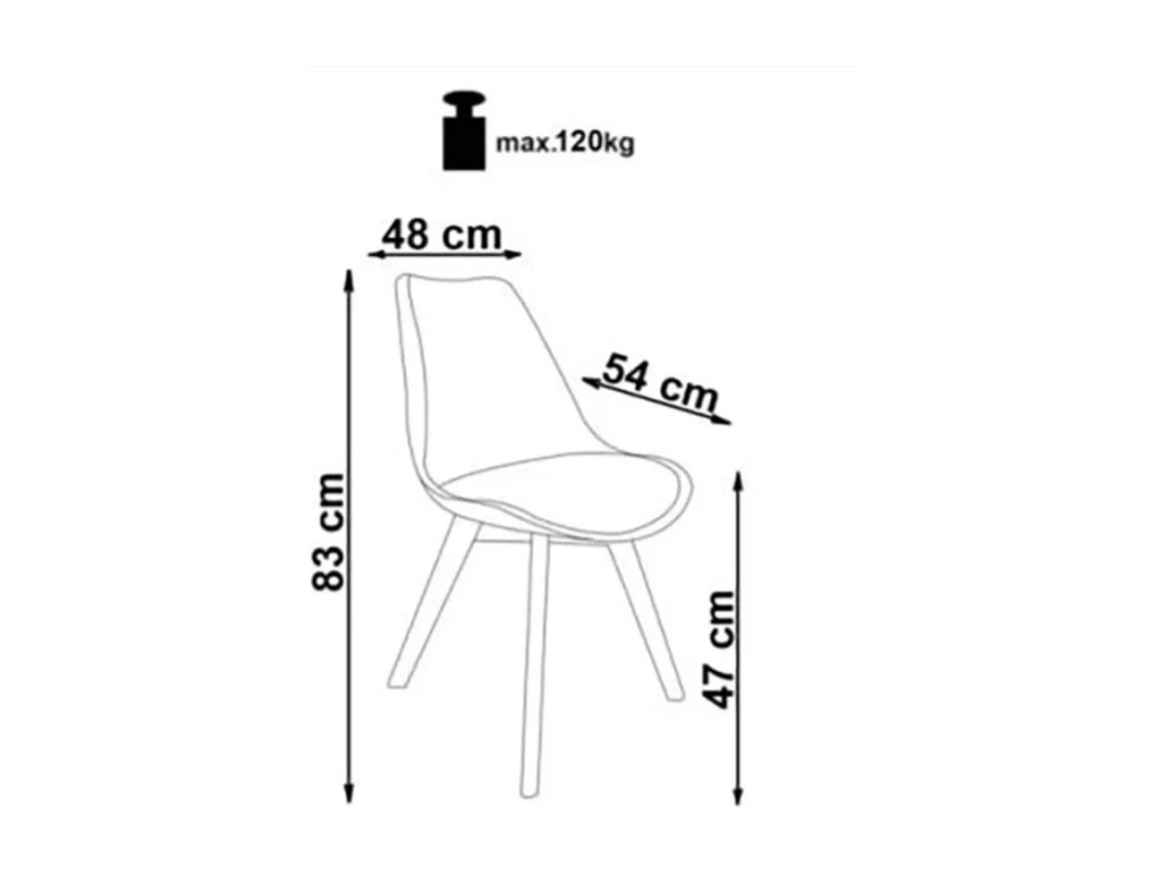 Silla escandinava Bertil de madera maciza y tela gris claro