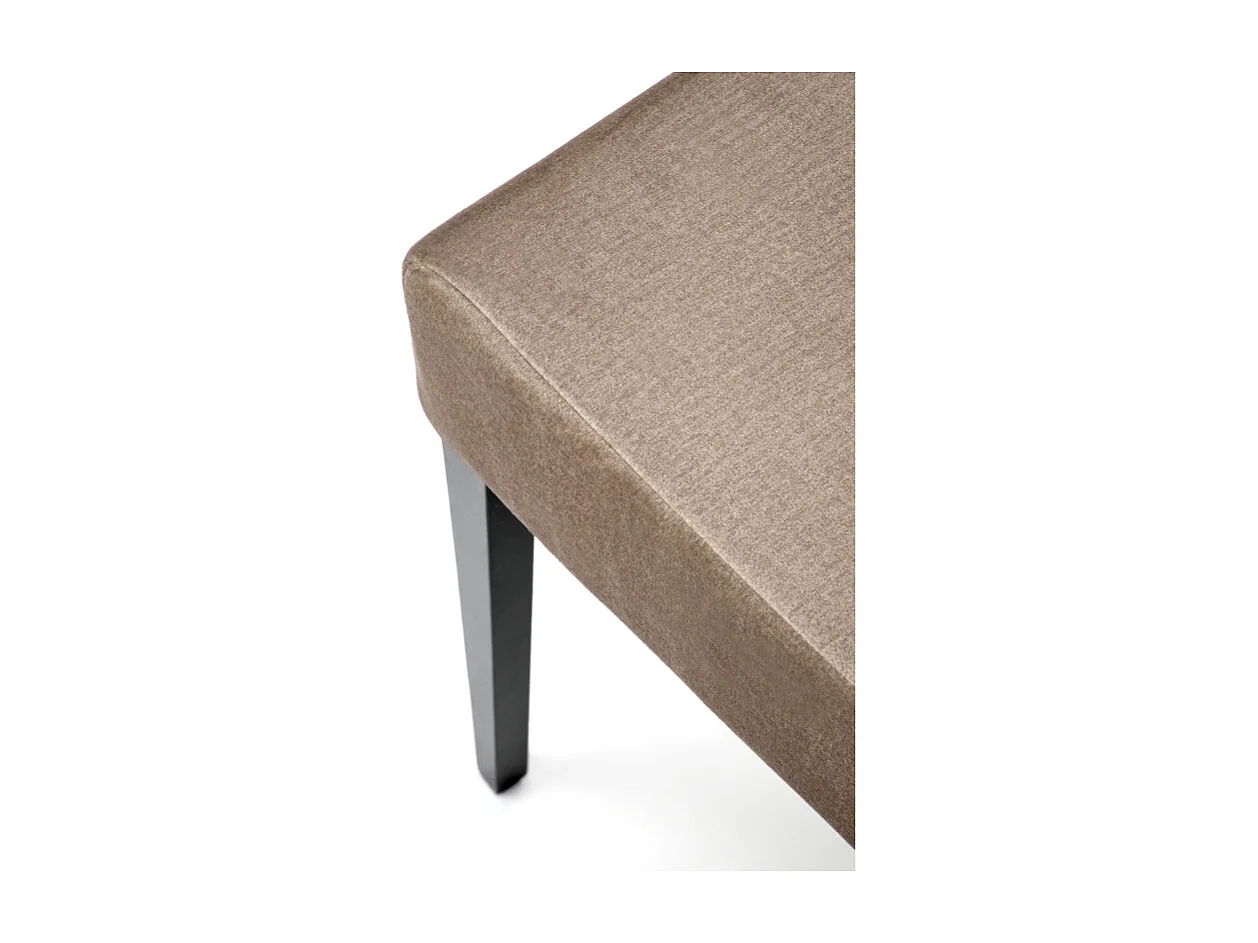 Sedia da pranzo in velluto beige con gambe in legno massiccio nero Candy