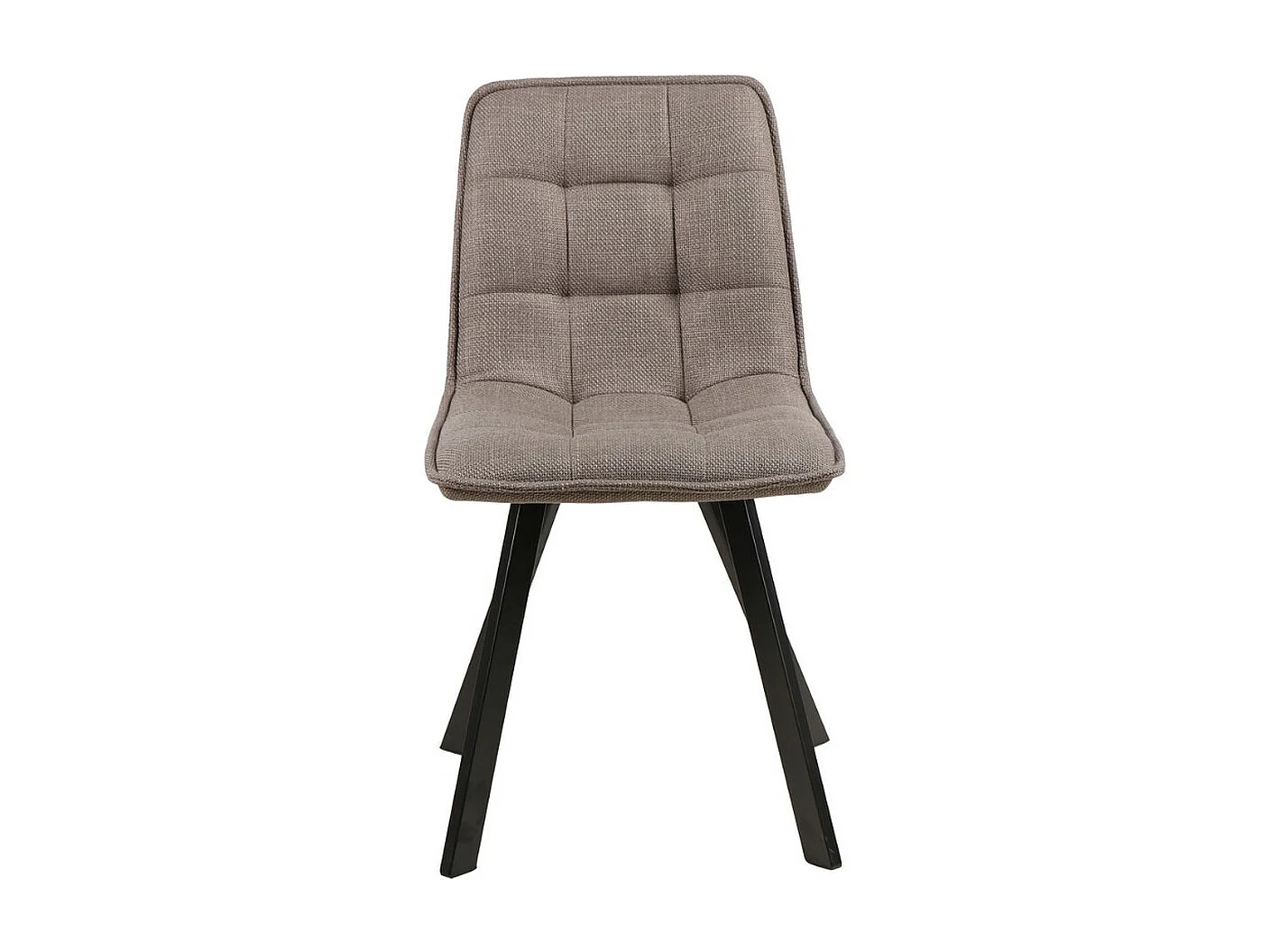 Chaise design en tissu beige avec pieds en métal noir Louise