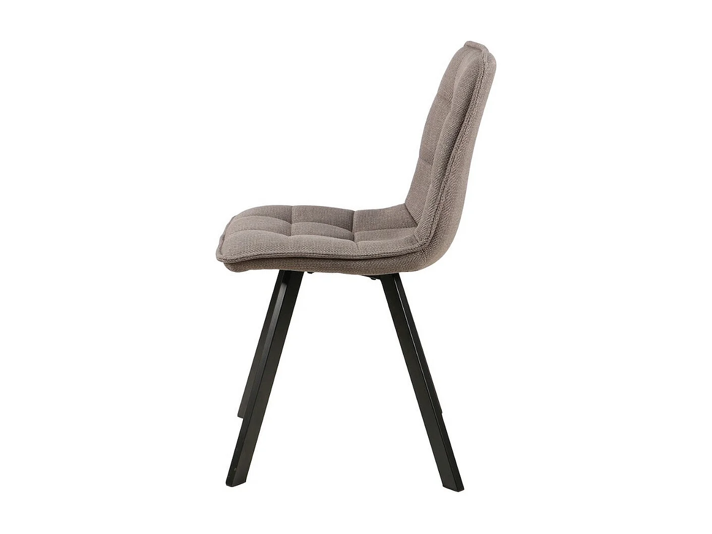 Chaise design en tissu beige avec pieds en métal noir Louise