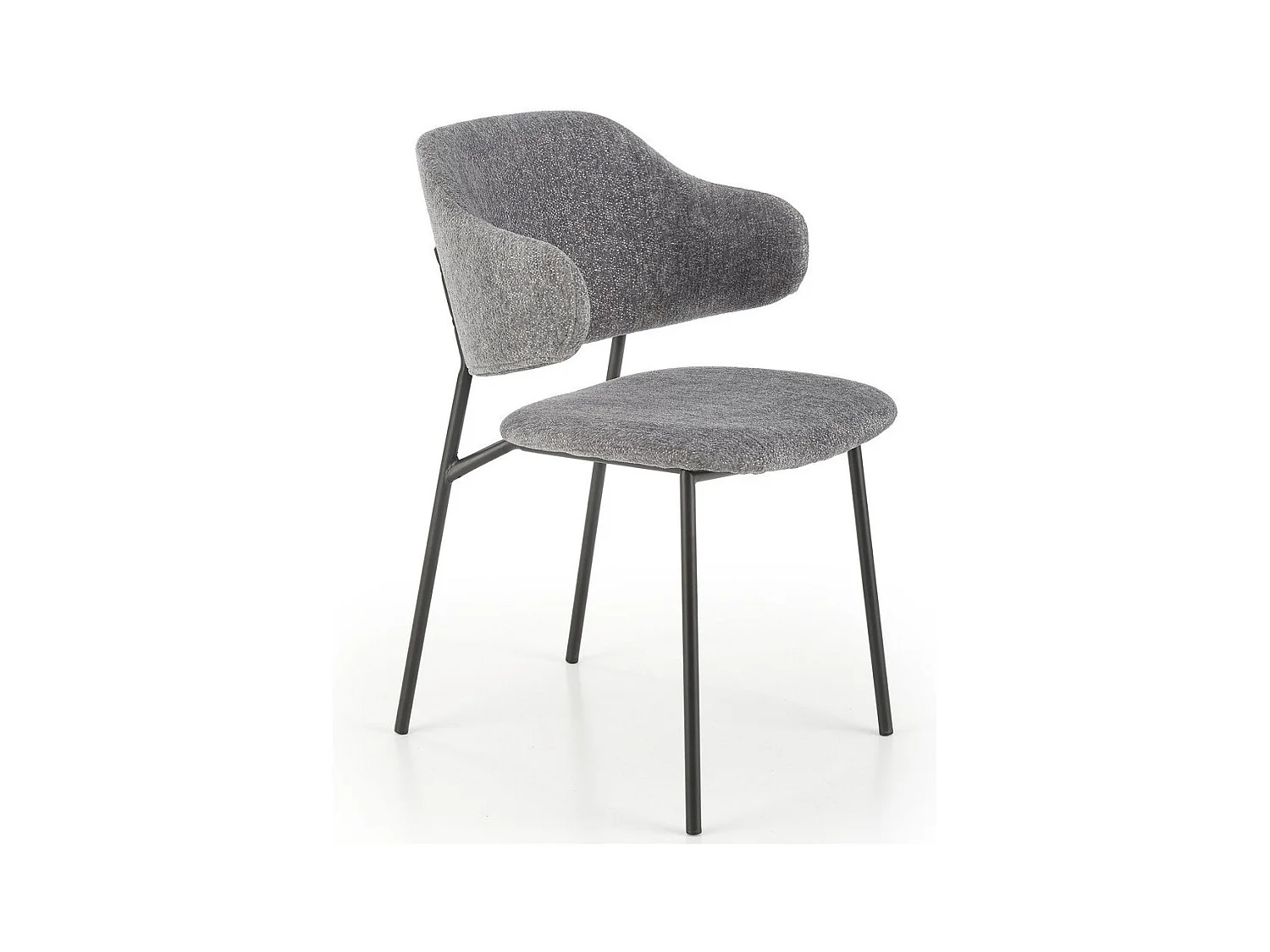 Chaise design en tissu gris avec structure noire en métal Wear