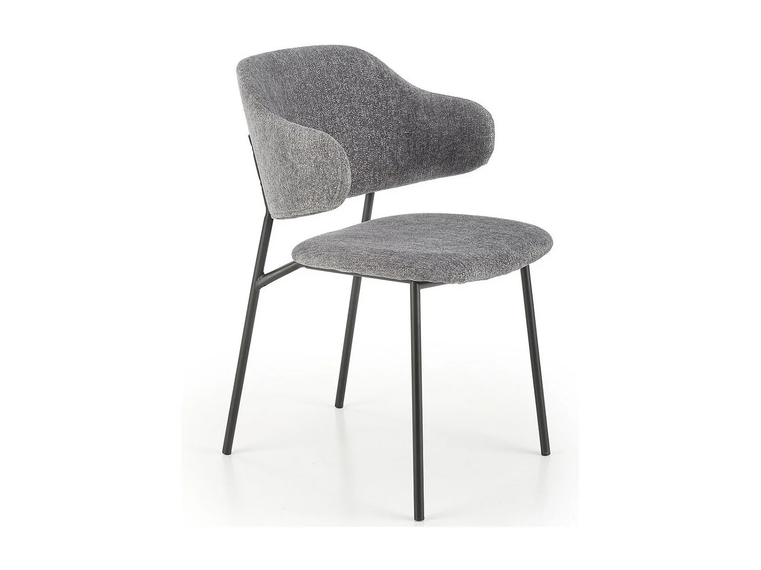 Silla de diseño en tejido gris con estructura de metal Wear negro