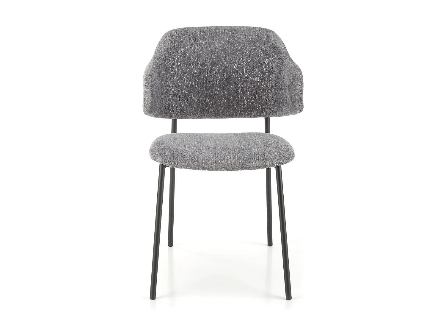 Silla de diseño en tejido gris con estructura de metal Wear negro