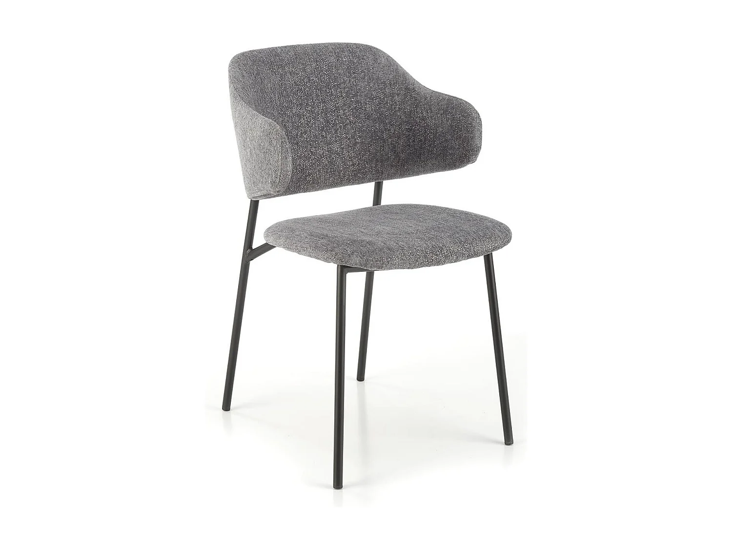 Silla de diseño en tejido gris con estructura de metal Wear negro