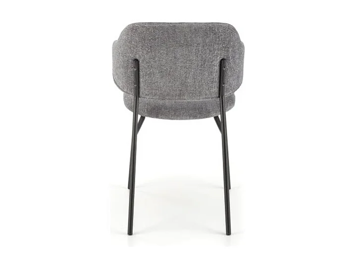 Silla de diseño en tejido gris con estructura de metal Wear negro