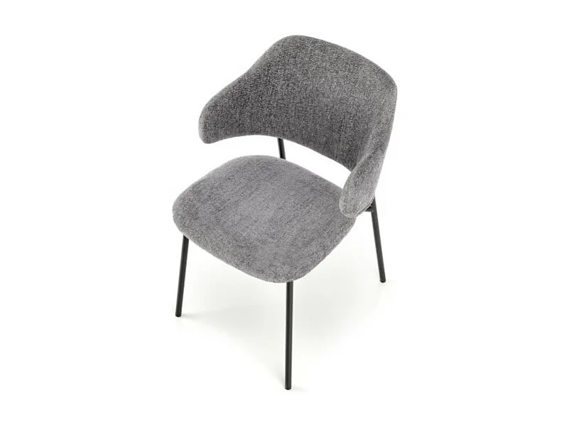 Silla de diseño en tejido gris con estructura de metal Wear negro