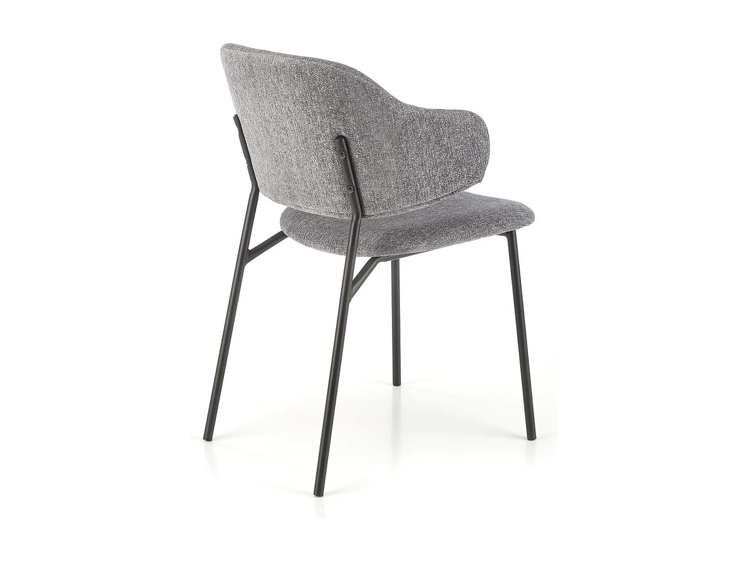 Silla de diseño en tejido gris con estructura de metal Wear negro