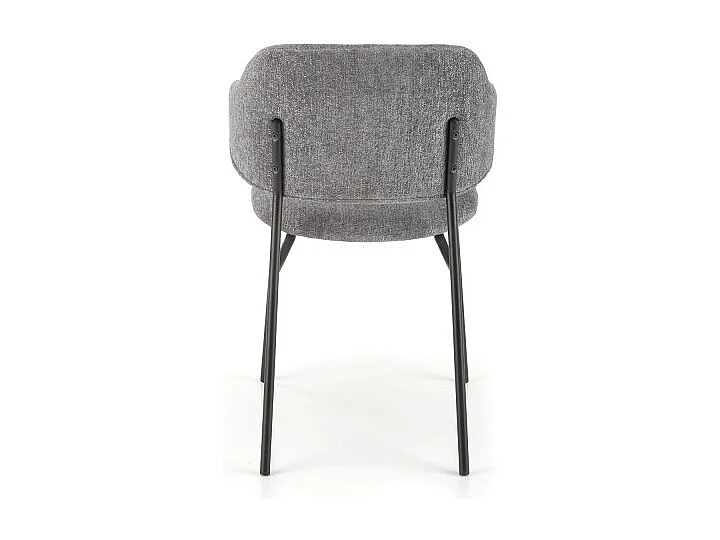 Silla de diseño en tejido gris con estructura de metal Wear negro