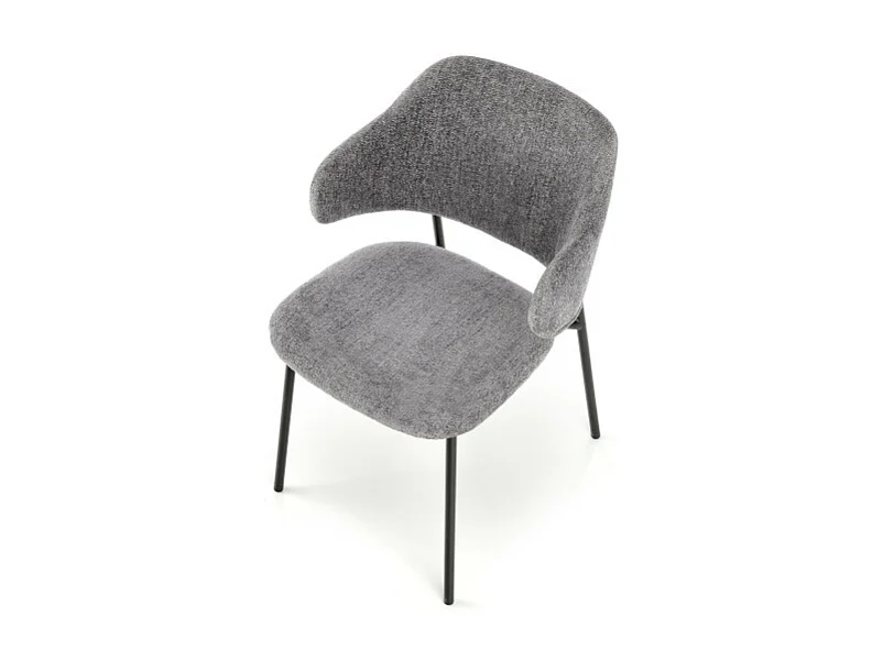 Silla de diseño en tejido gris con estructura de metal Wear negro