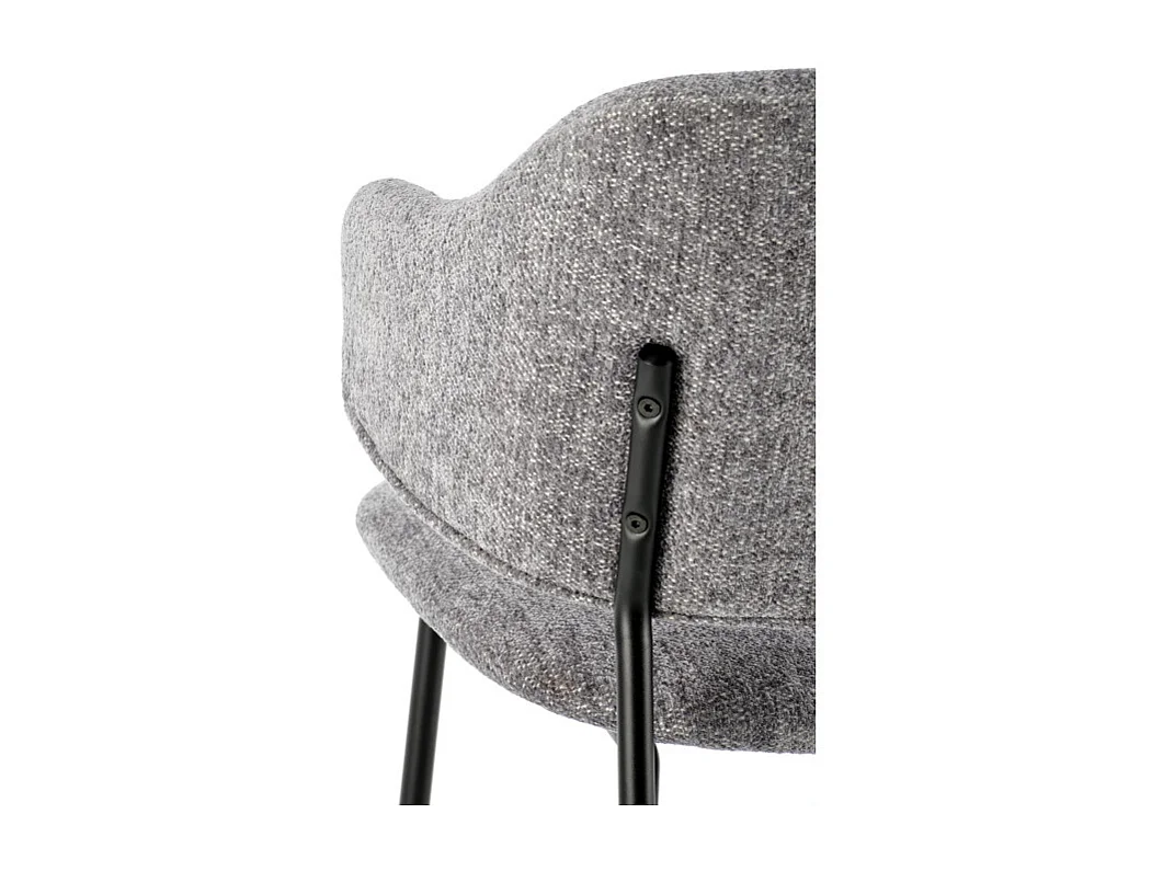 Silla de diseño en tejido gris con estructura de metal Wear negro