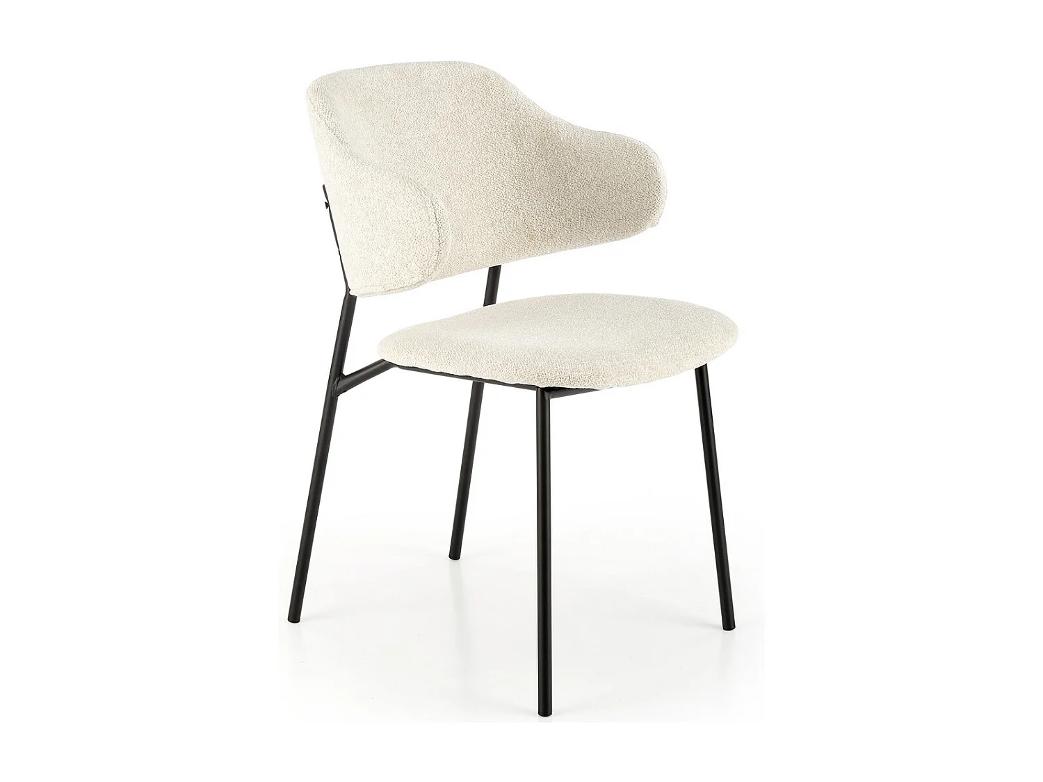 Sedia di design in tessuto crema con struttura in metallo Wear nero