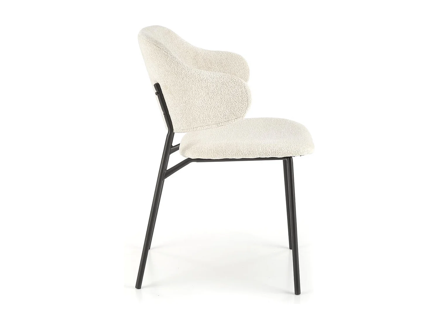 Sedia di design in tessuto crema con struttura in metallo Wear nero