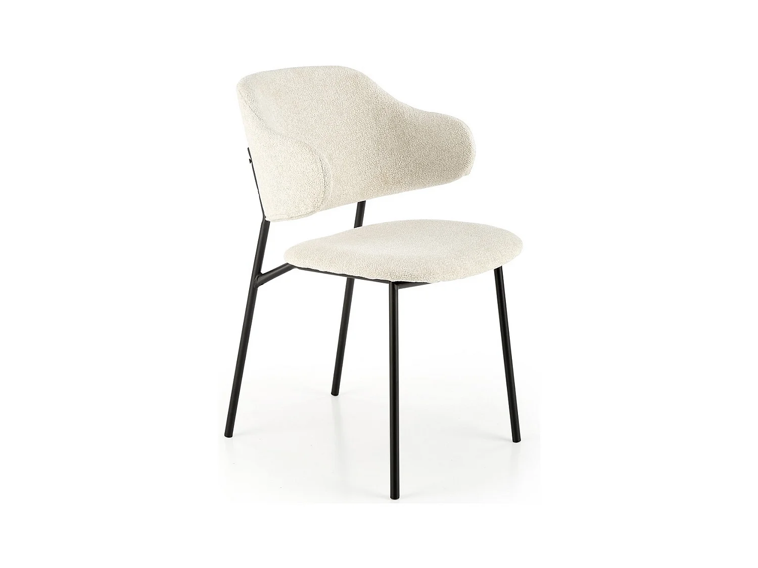 Chaise design en tissu crème avec structure noire en métal Wear