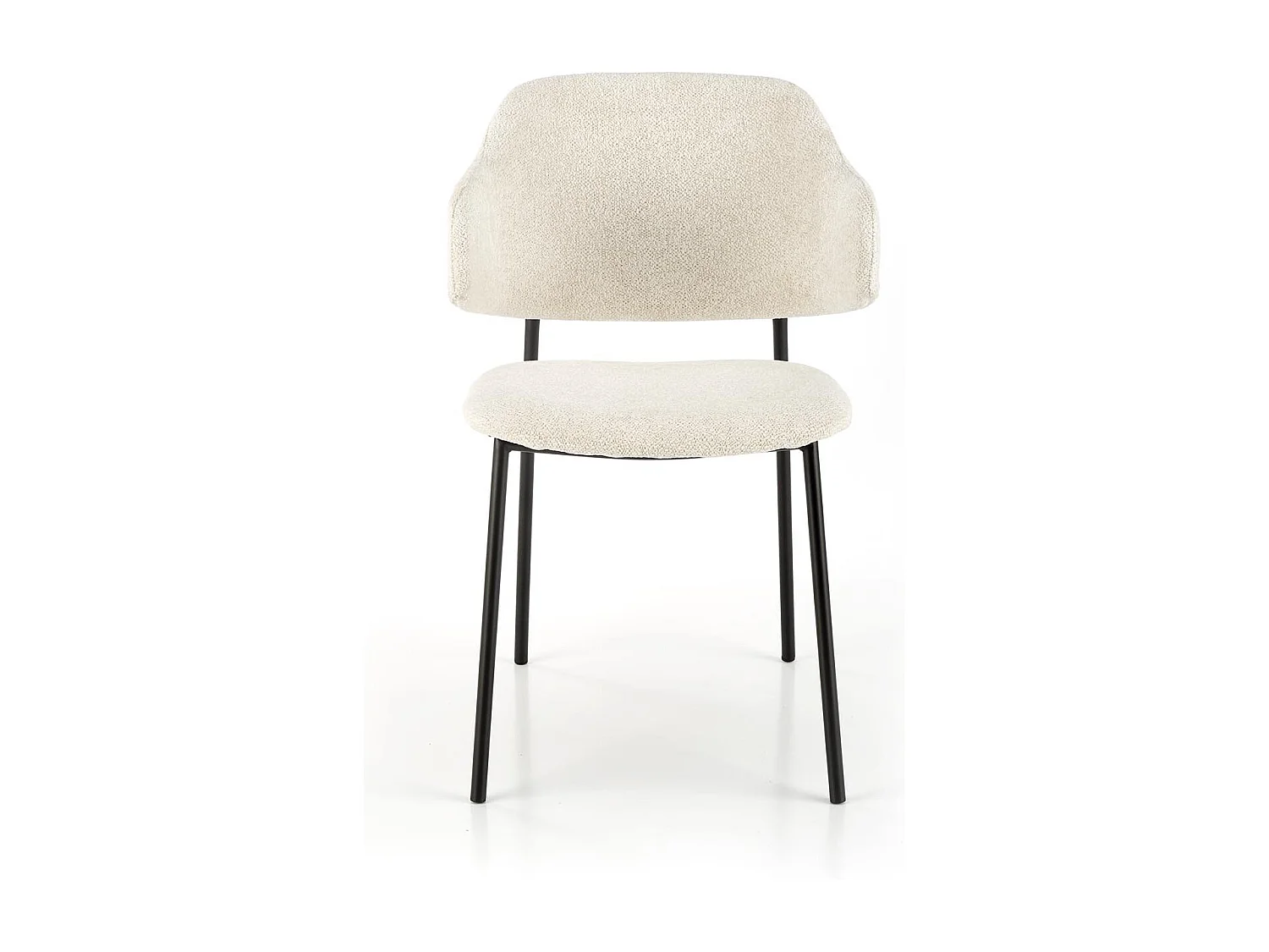 Silla de diseño en tejido crema con estructura de metal Wear negro