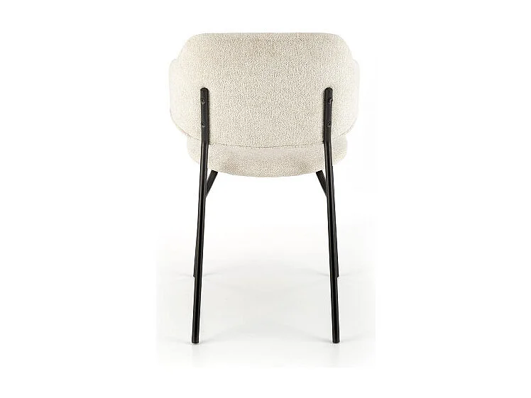 Silla de diseño en tejido crema con estructura de metal Wear negro