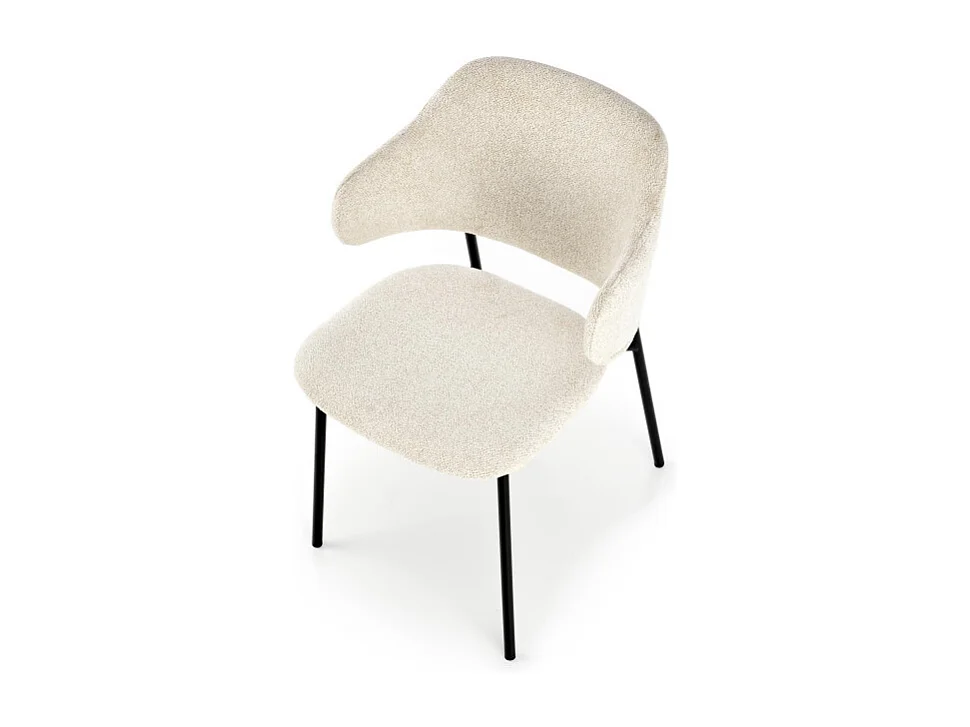 Silla de diseño en tejido crema con estructura de metal Wear negro