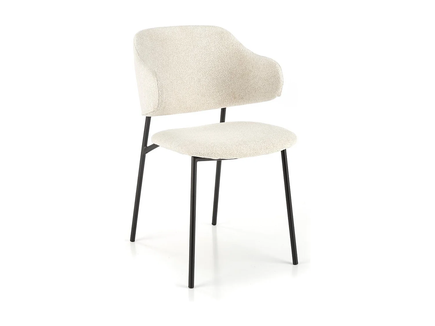 Chaise design en tissu crème avec structure noire en métal Wear