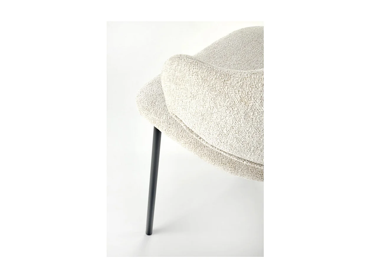 Chaise design en tissu crème avec structure noire en métal Wear