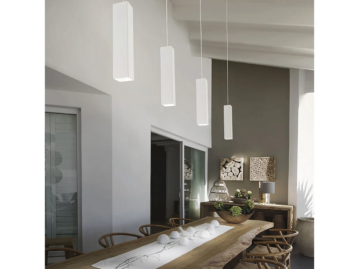 Ideal Lux Sky - 1 licht Slim Deckenanhänger Weiß, GU10