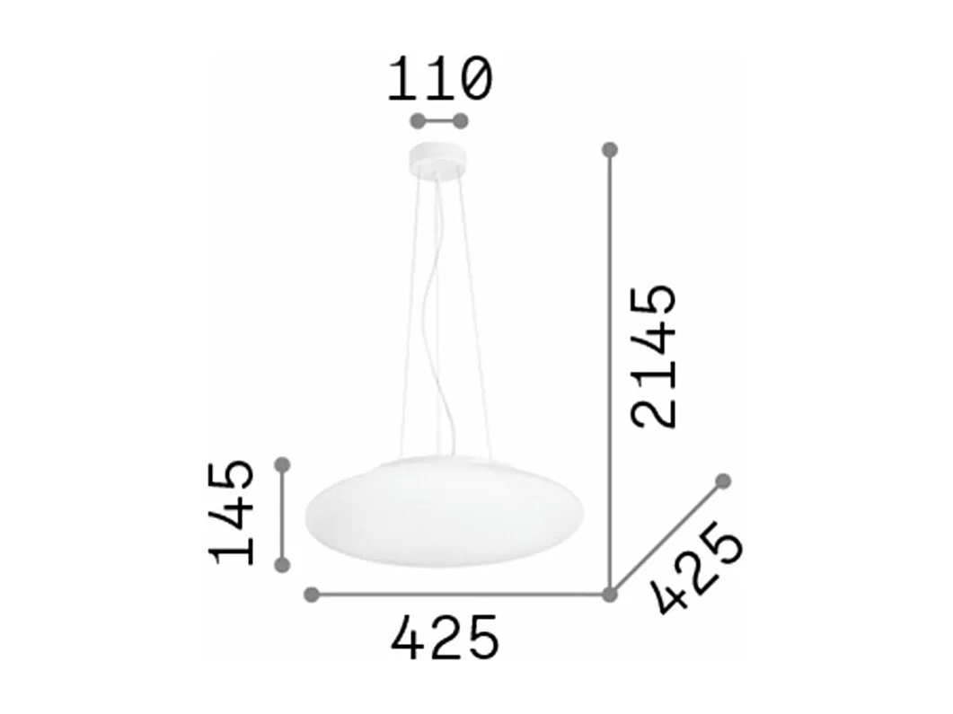 Ideal Lux Smarties Bianco - 3 Licht kleiner Deckenanhänger Weiß, E27