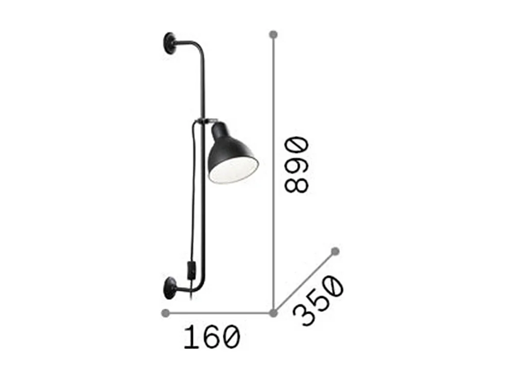 Ideal Lux Shower - 1 luz de pared, negro