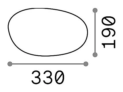 Ovale vloer-/tafellamp in wit kunststof