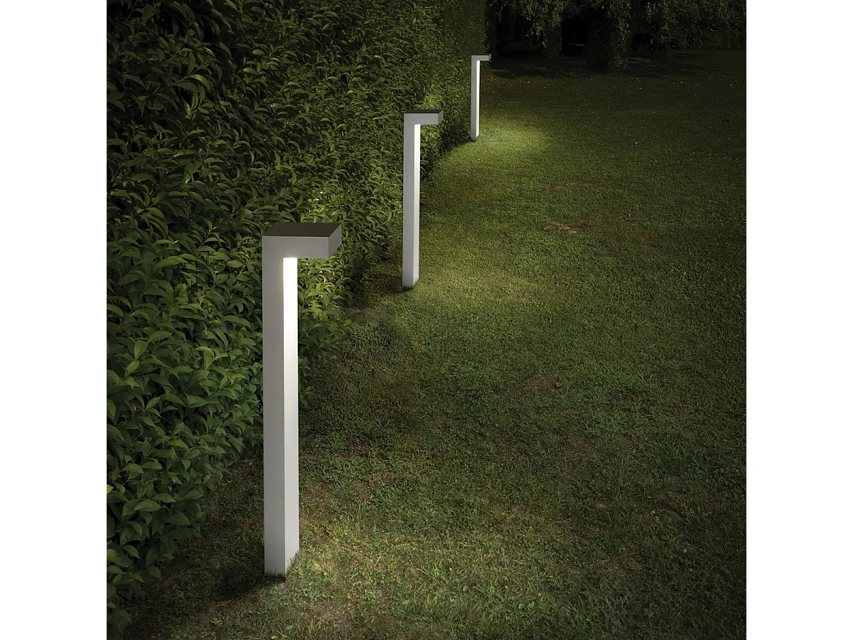 Ideal Lux Sirio - 2 leichte Außen Poller weiß IP44, G9