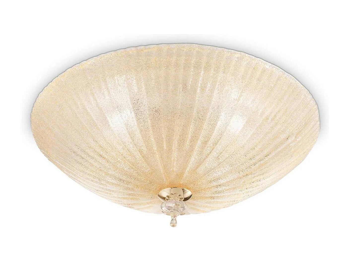 Ronde koepel wandlamp/plafondlamp in amberkleurig glas