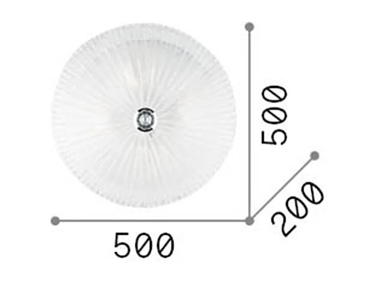 Ideal Lux Shell - Lámpara de techo / pared empotrada para interiores de 4 luces Dorada con vidrio ámbar, E27