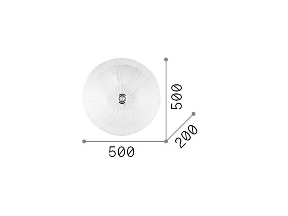 Ideal Lux Shell Plafonnier / Plafonnier Intérieur à 4 Lumières Or avec Verre Ambré, E27