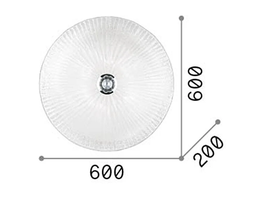 Ideal Lux Shell - 6 Licht Innenwand- / Deckenleuchte Gold mit Braunglas, E27