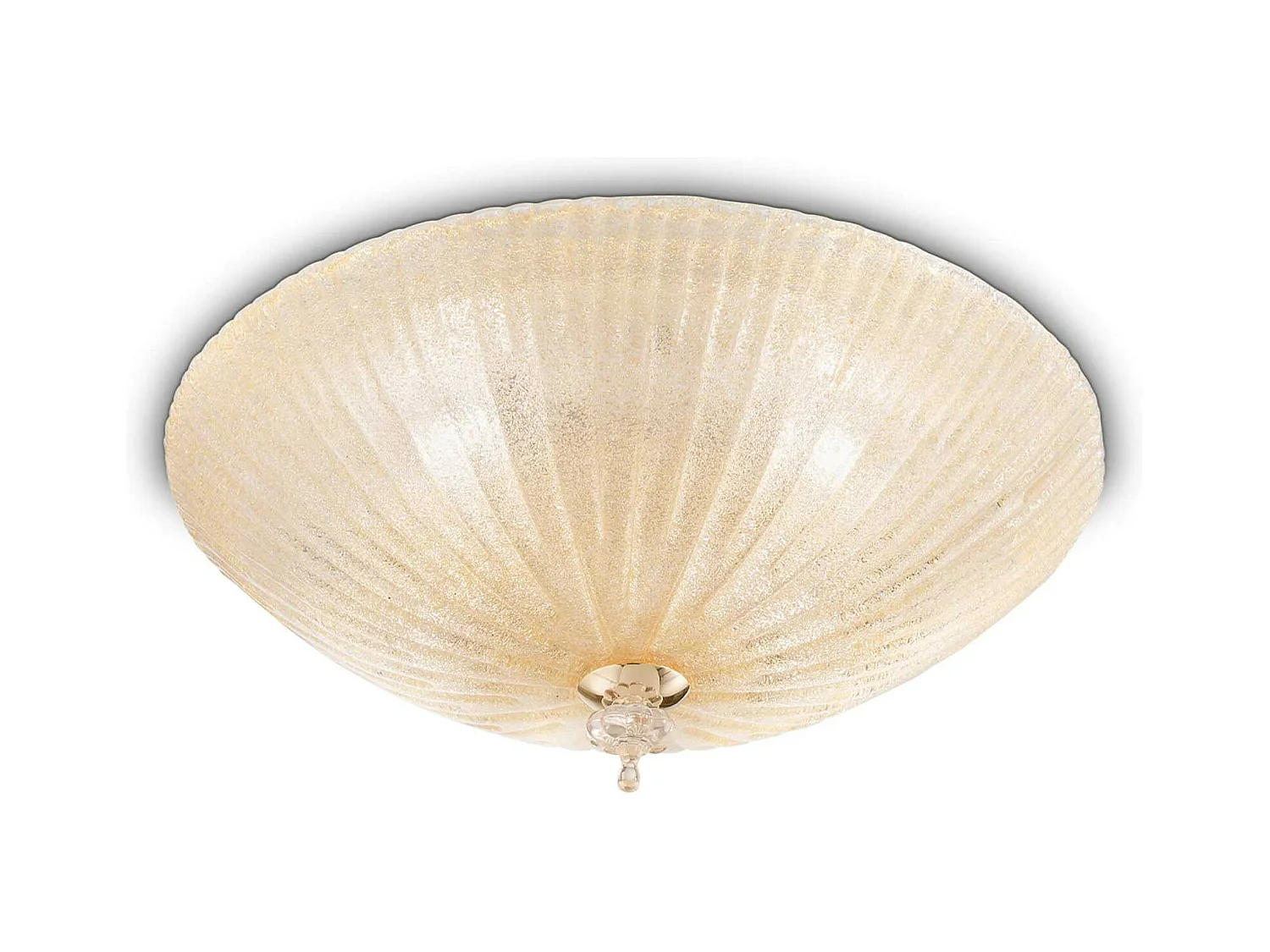 Ideal Lux Shell Applique murale / plafonnier à 6 ampoules dorées avec verre ambré, E27
