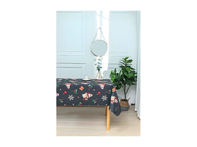 Promo Linge Nappe de Noël Ronde ou Rectangle - Tissu Antitache/Imperméable – Tradition –