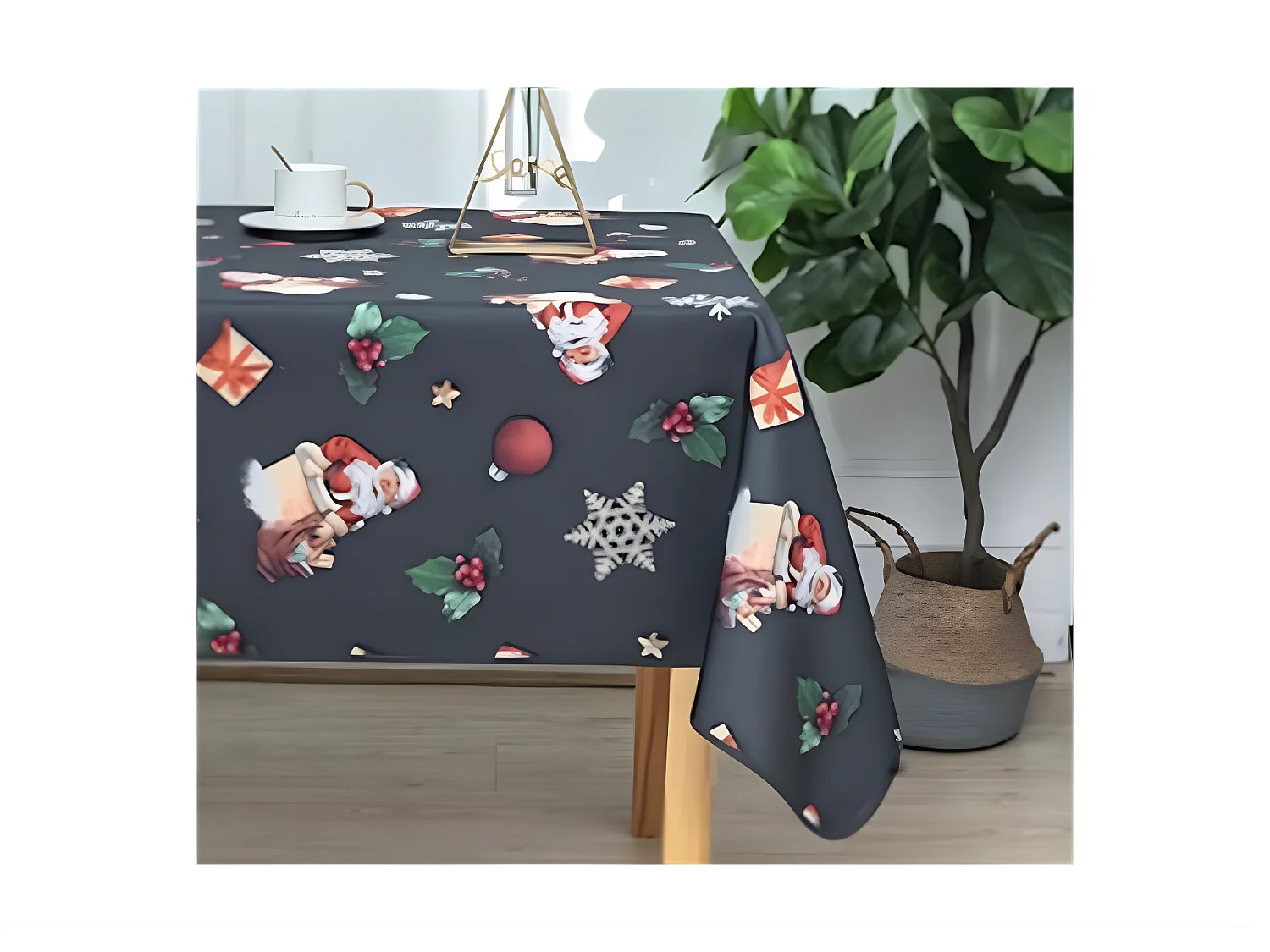 Promo Linge Nappe de Noël Ronde ou Rectangle - Tissu Antitache/Imperméable – Tradition –