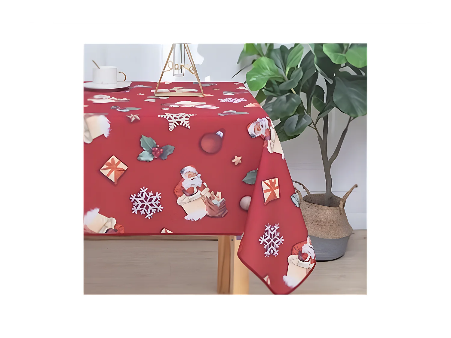 Promo Linge Nappe de Noël Ronde ou Rectangle - Tissu Antitache/Imperméable – Tradition –