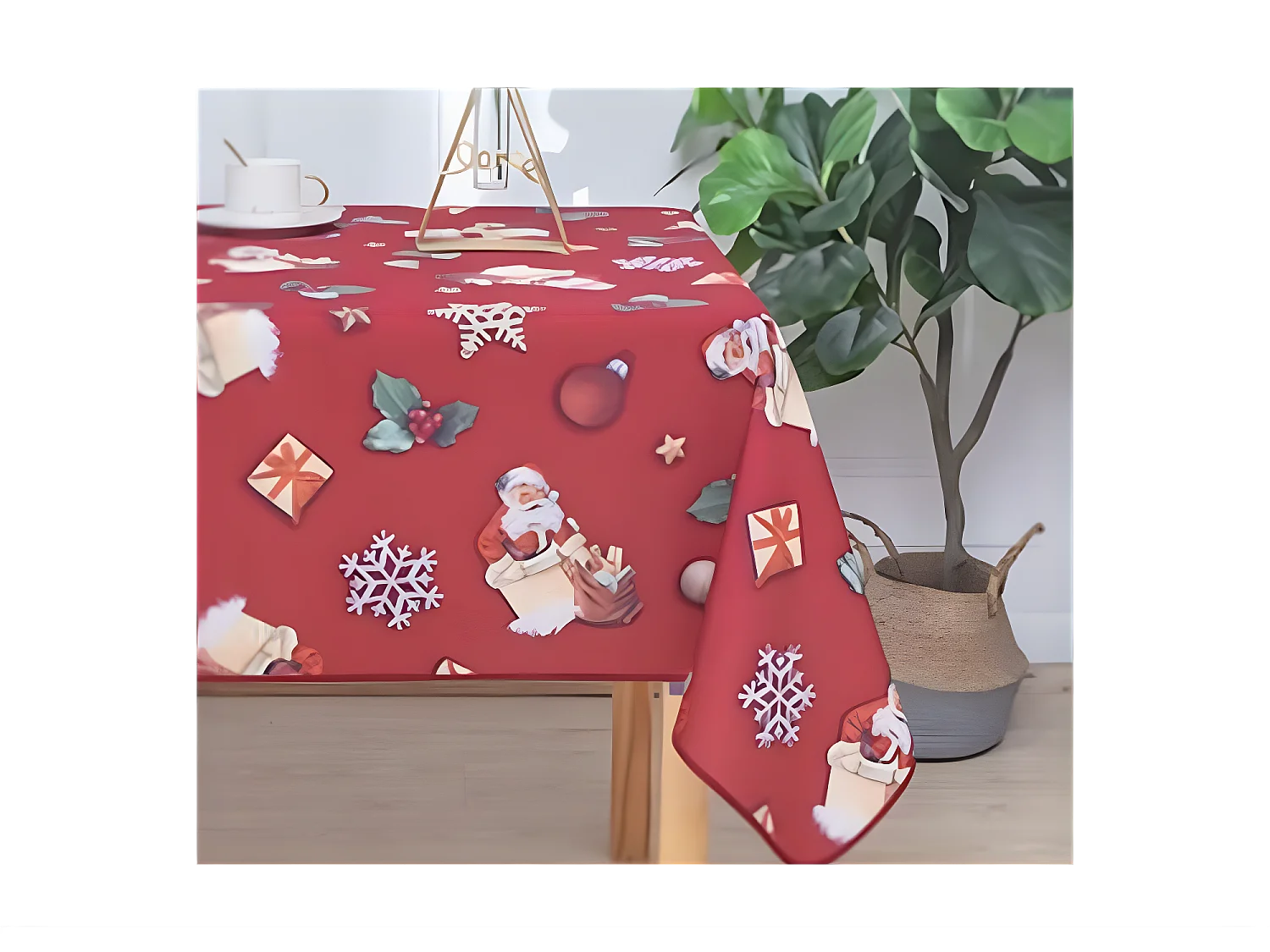 Promo Linge Nappe de Noël Ronde ou Rectangle - Tissu Antitache/Imperméable – Tradition –