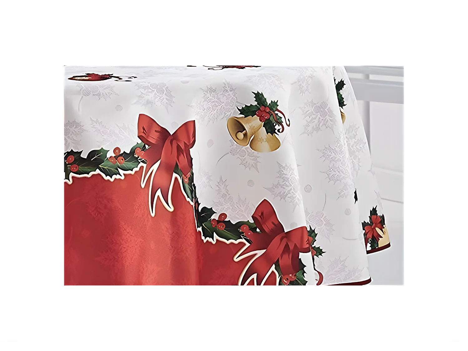 Nappe de Noël motifs Père Noël ou Cloche - Anti tâches - Ronde ou Rectangle
