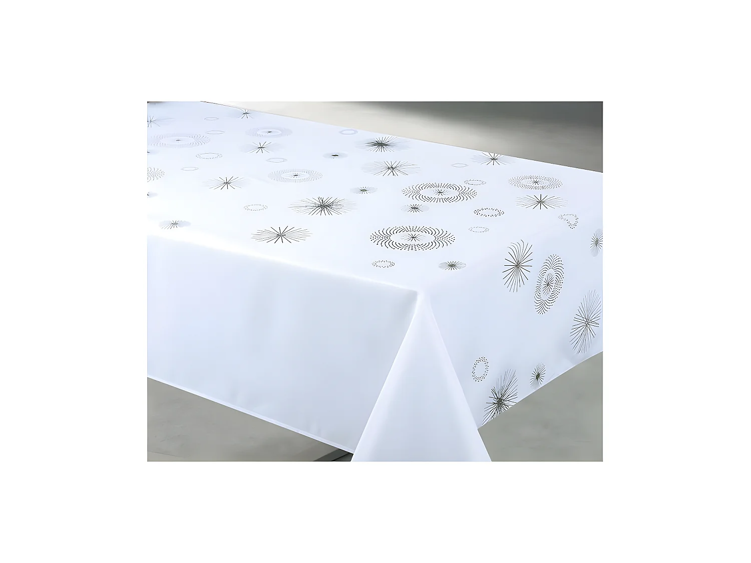 Promo Linge Nappe de Noël Ronde ou Rectangle - Tissu Antitache/Imperméable – Céleste Motif Étoilée