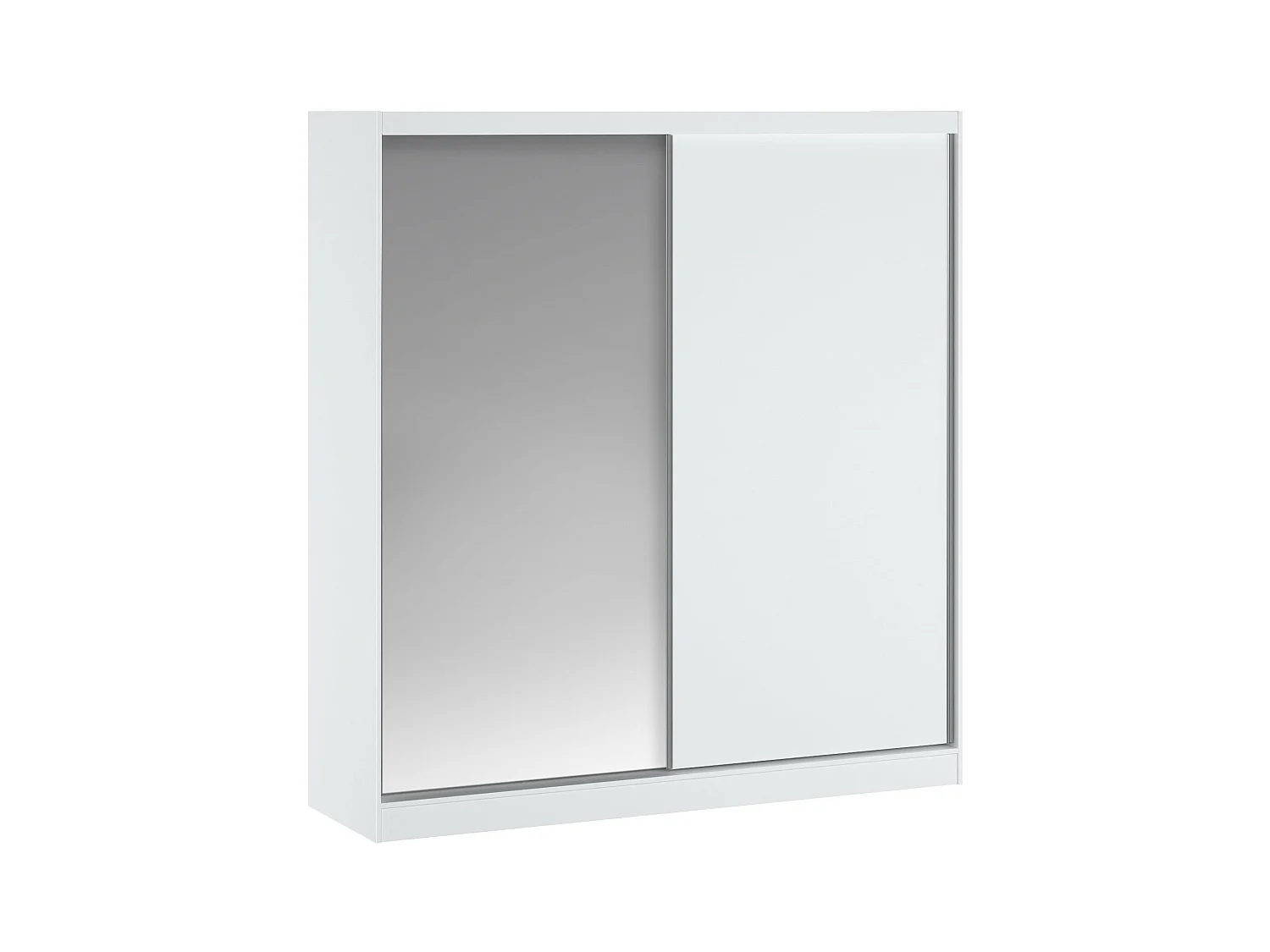 Kast met 2 schuifdeuren - Met spiegel - L200 cm - Wit - OCHIRA