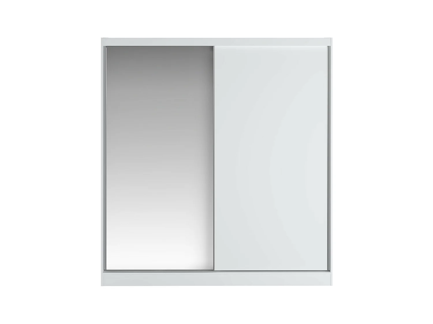 Kast met 2 schuifdeuren - Met spiegel - L200 cm - Wit - OCHIRA