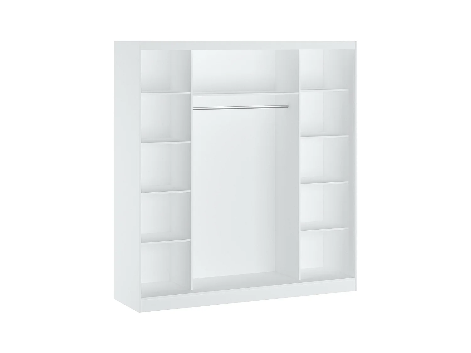 Kast met 2 schuifdeuren - Met spiegel - L200 cm - Wit - OCHIRA