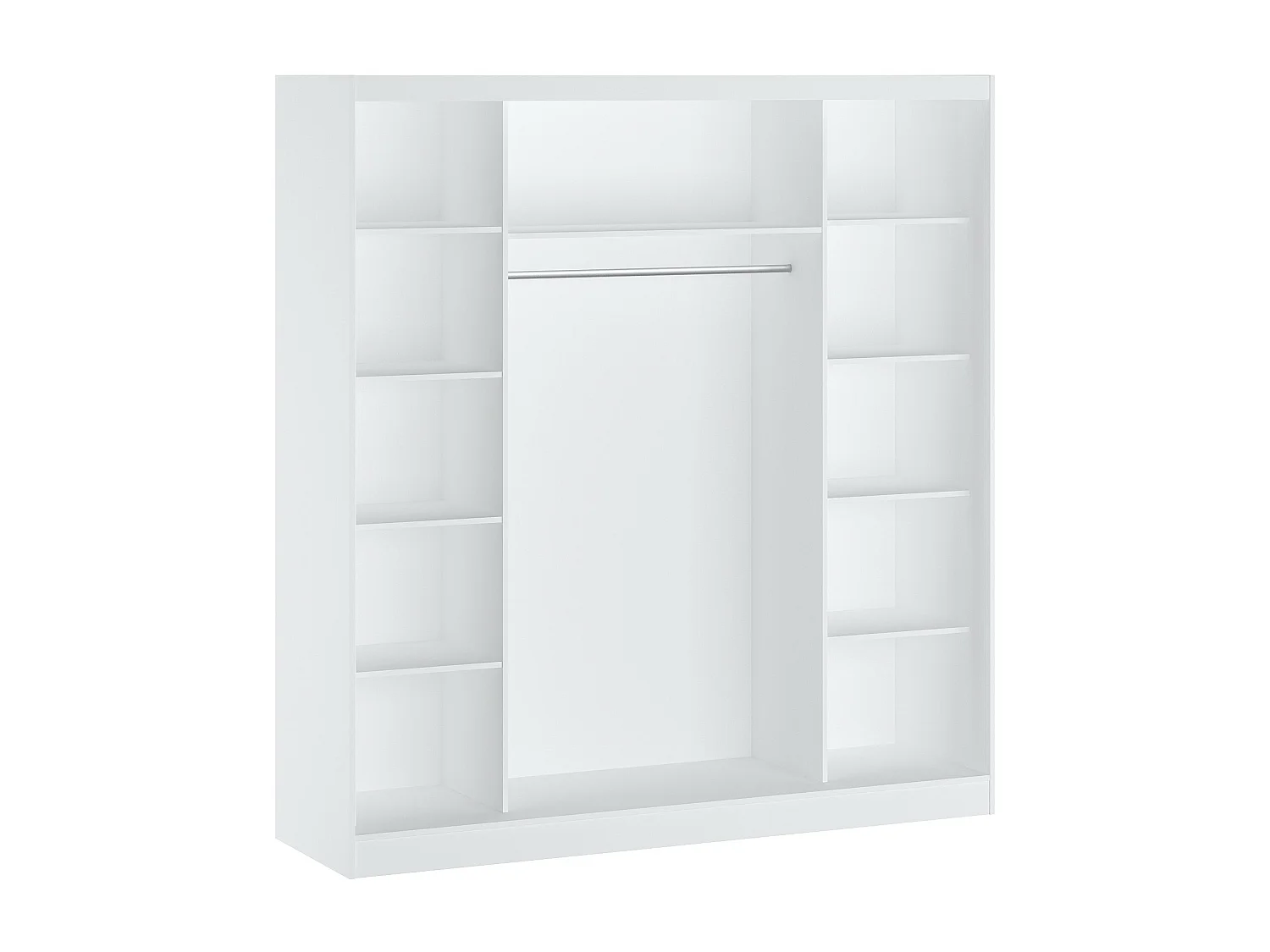 Kast met 2 schuifdeuren - Met spiegel - L200 cm - Wit - OCHIRA