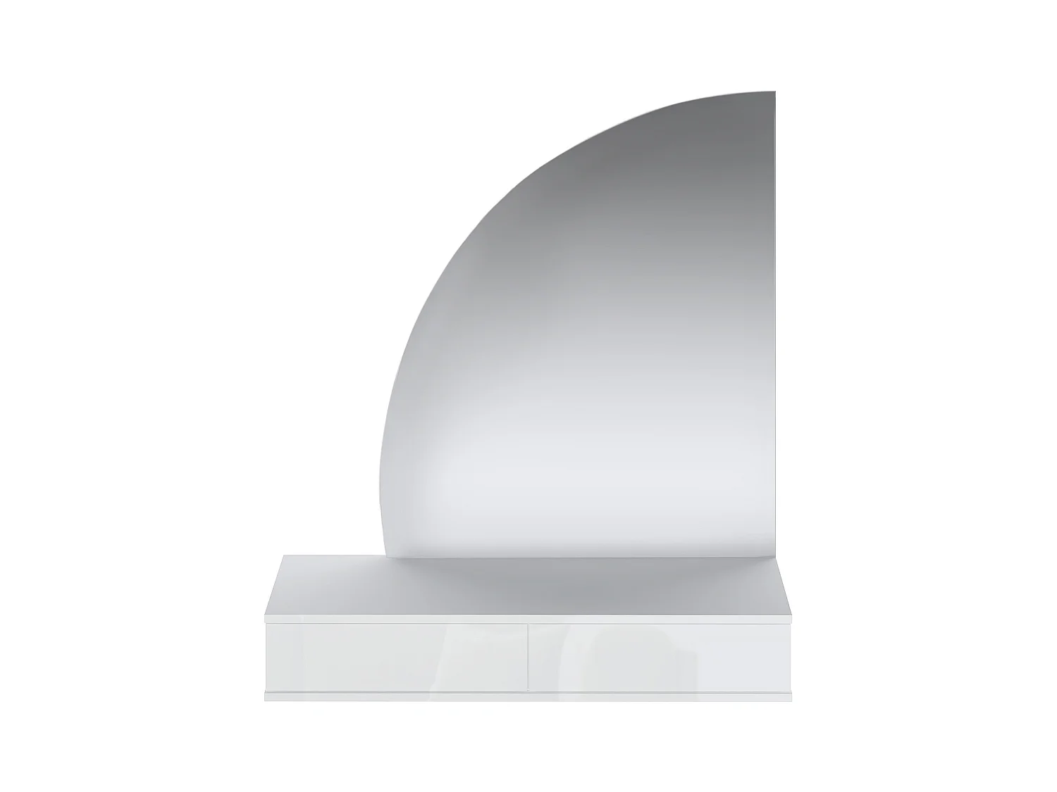 Tocador flotante con espejo LED - 2 cajones - Blanco brillante - JINEZA