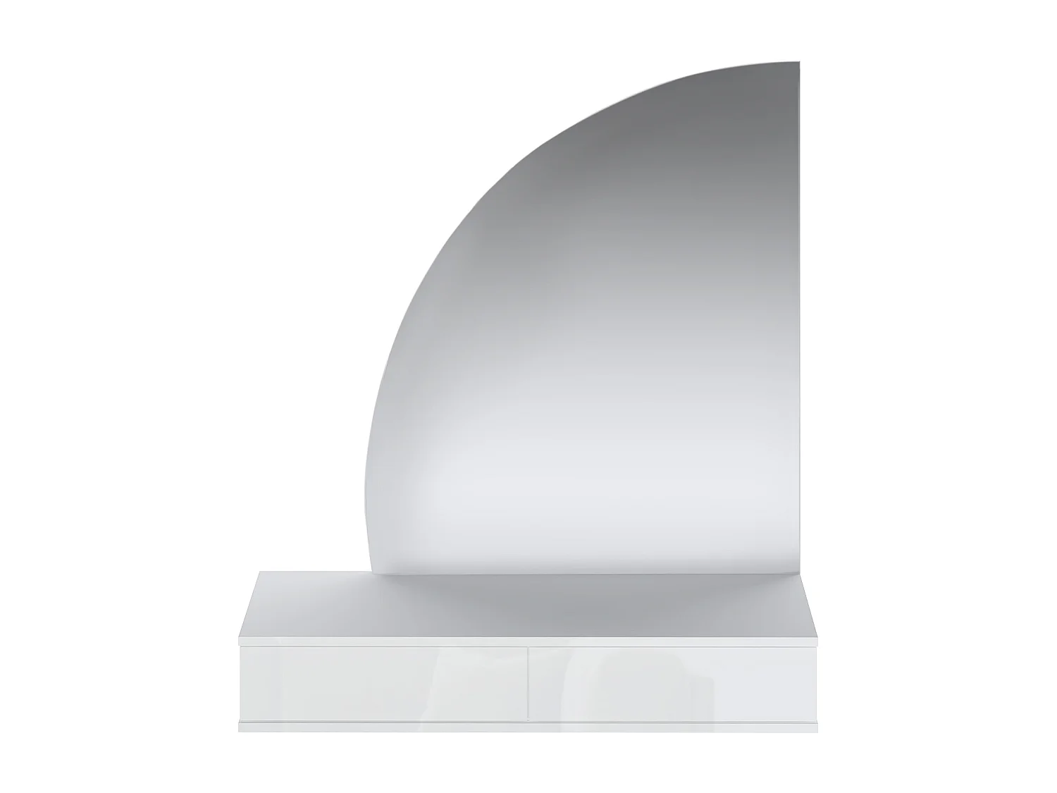 Coiffeuse suspendue avec miroir à LEDs - 2 tiroirs - Blanc brillant - JINEZA